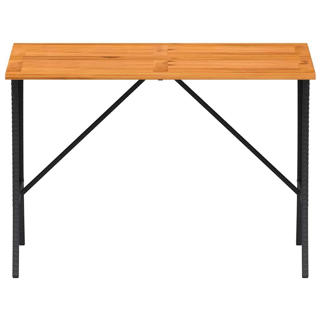 Gartentisch mit Akazienholzplatte 105x75x72 cm Poly Rattan