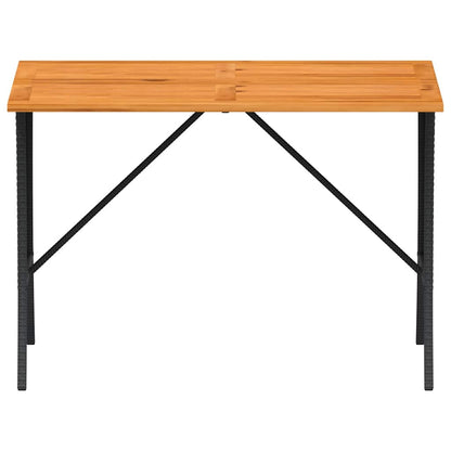 Gartentisch mit Akazienholzplatte 105x75x72 cm Poly Rattan