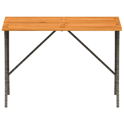 Gartentisch mit Akazienholzplatte Grau 105x75x72cm Poly Rattan