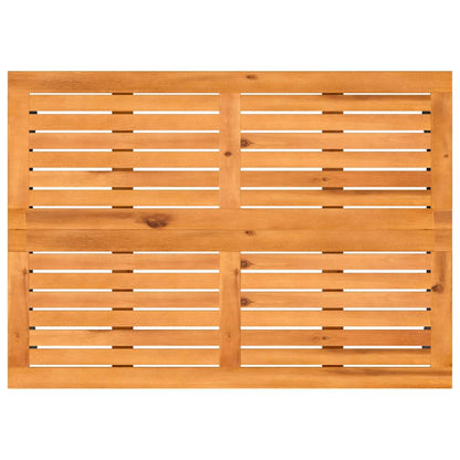 Gartentisch mit Akazienholzplatte Grau 105x75x72cm Poly Rattan