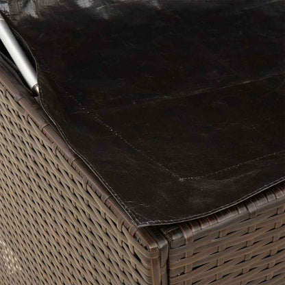 Outdoor-Kissenbox Braun 100x55x55,5 cm Poly Rattan