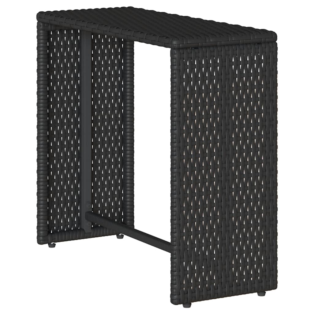 5-tlg. Garten-Sofagarnitur Kissen Stapelbar Schwarz Poly Rattan