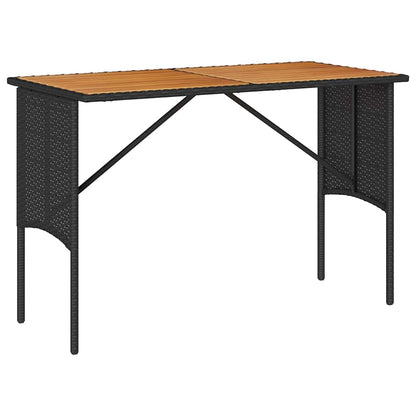 3-tlg. Garten-Essgruppe mit Kissen Schwarz Poly Rattan