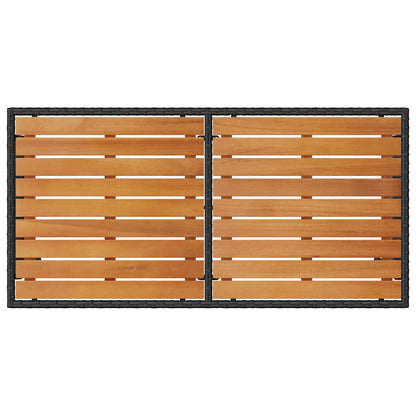 3-tlg. Garten-Essgruppe mit Kissen Schwarz Poly Rattan