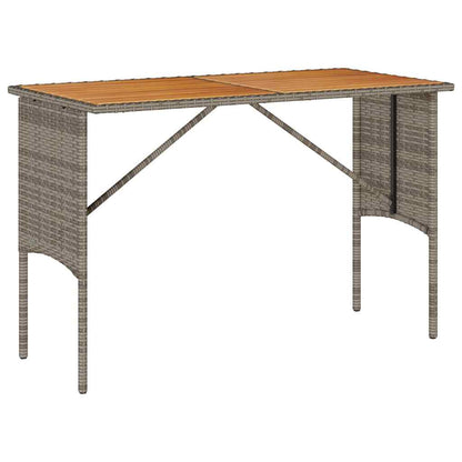 3-tlg. Garten-Essgruppe mit Kissen Grau Poly Rattan