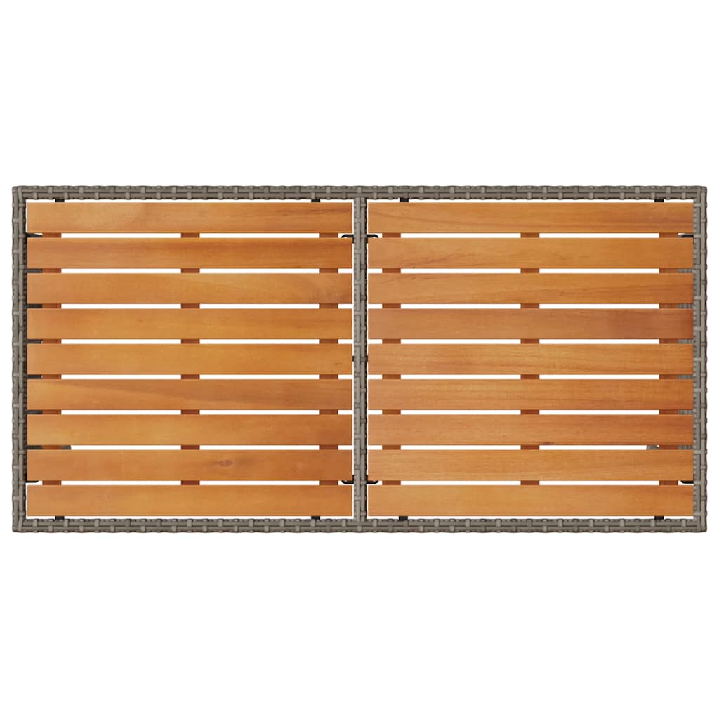 3-tlg. Garten-Essgruppe mit Kissen Grau Poly Rattan