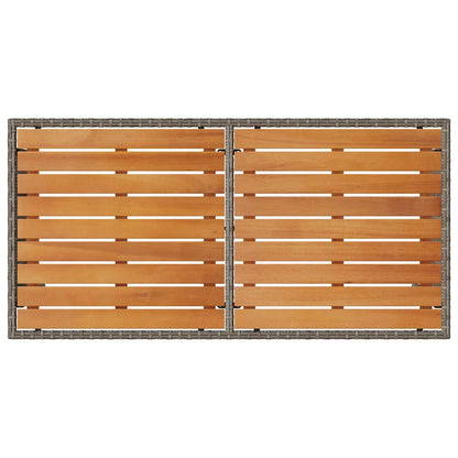 3-tlg. Garten-Essgruppe mit Kissen Grau Poly Rattan