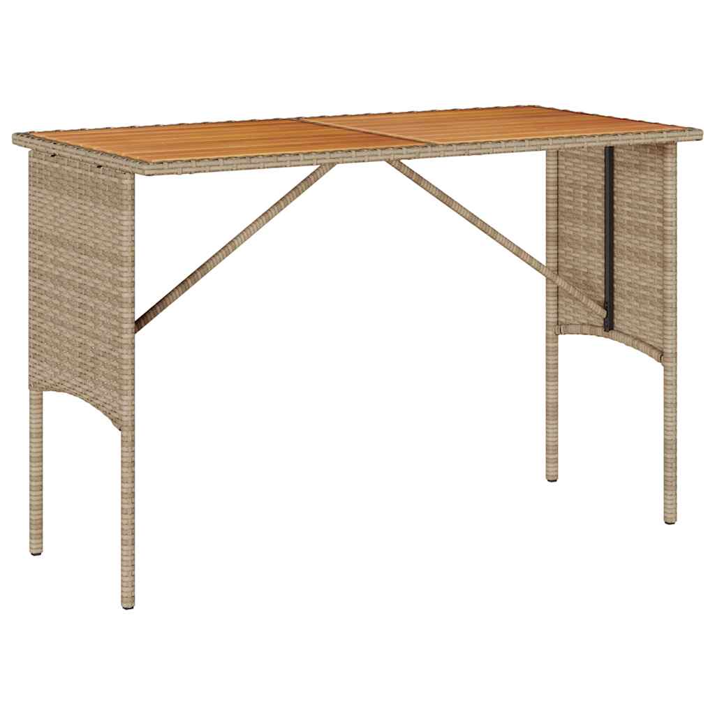 3-tlg. Garten-Essgruppe mit Kissen Beige Poly Rattan