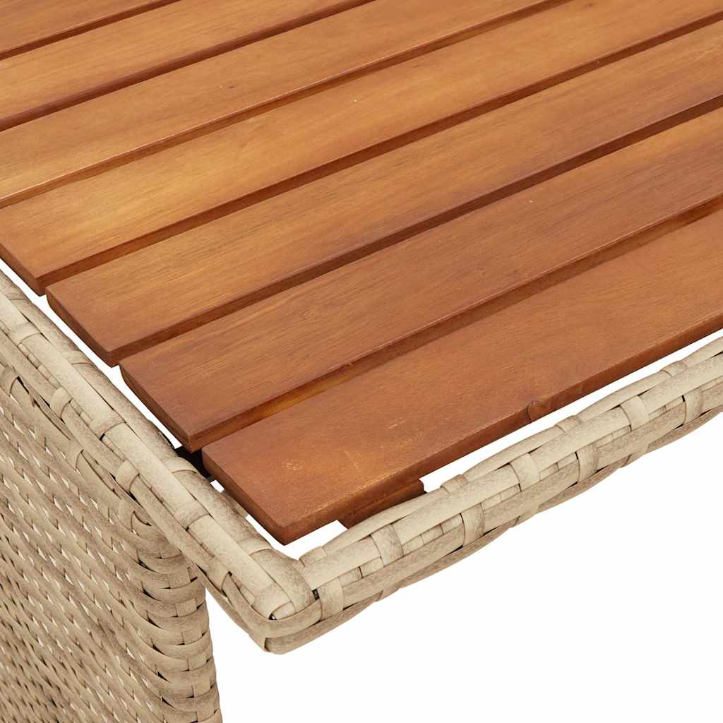 3-tlg. Garten-Essgruppe mit Kissen Beige Poly Rattan