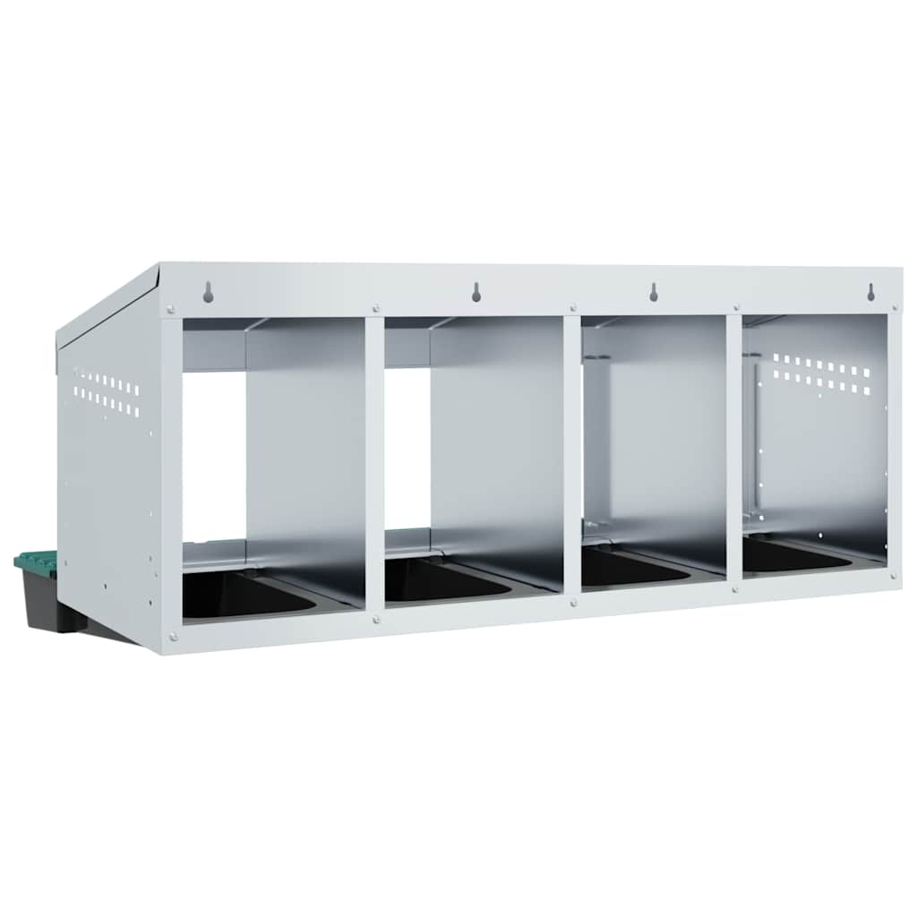 Hühner-Nistkasten 4 Fächer Wandmontage Verzinkter Stahl