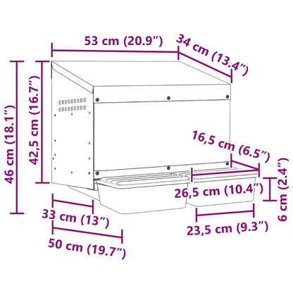 Hühner-Nistkasten 2 Fächer Wandmontage Verzinkter Stahl