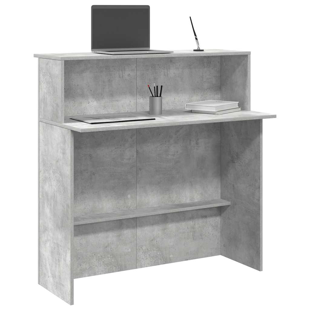 Empfangstheke Betongrau 100x50x103,5 cm Holzwerkstoff