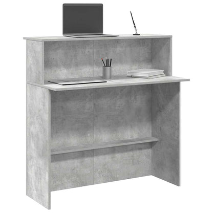 Empfangstheke Betongrau 100x50x103,5 cm Holzwerkstoff