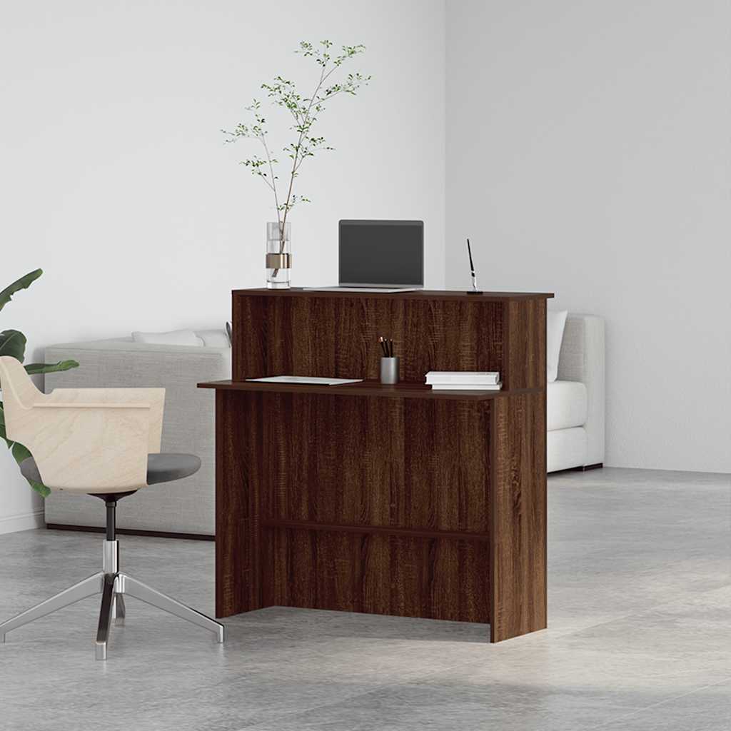 Empfangstheke Braun Eichen-Optik 100x50x103,5 cm Holzwerkstoff