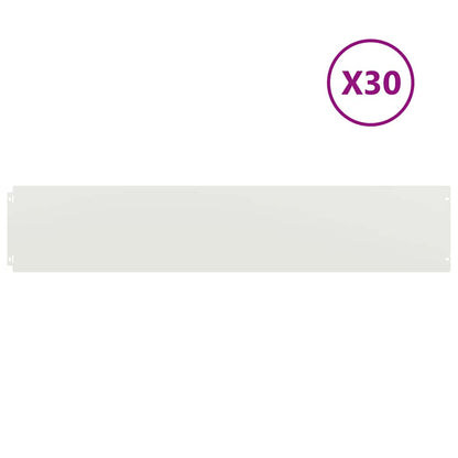 Rasenkanten 30 Stk. Weiß 20x103 cm Kaltgewalzter Stahl