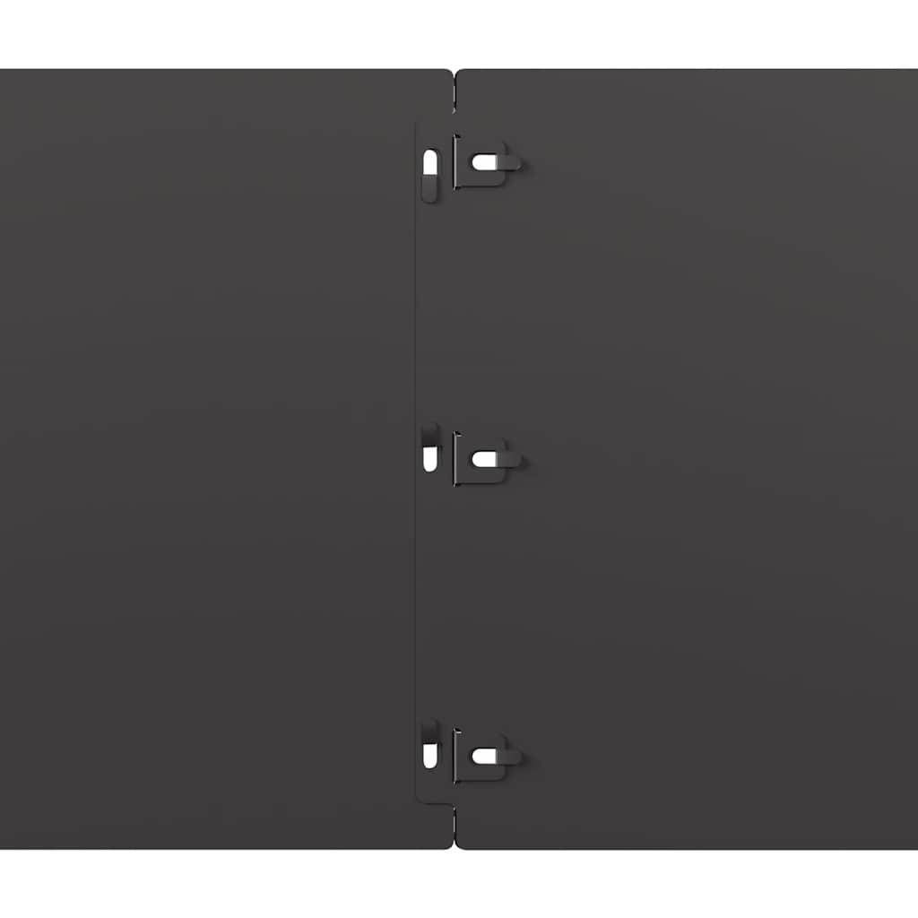 Rasenkanten 10 Stk. Schwarz 25x103 cm Kaltgewalzter Stahl