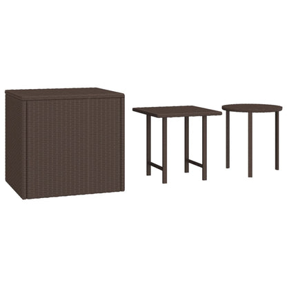 Haveborde 3 stk Brun polyrattan