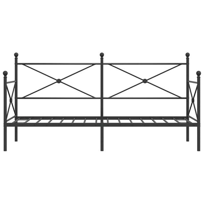Tagesbett ohne Matratze Schwarz 75x190 cm Stahl