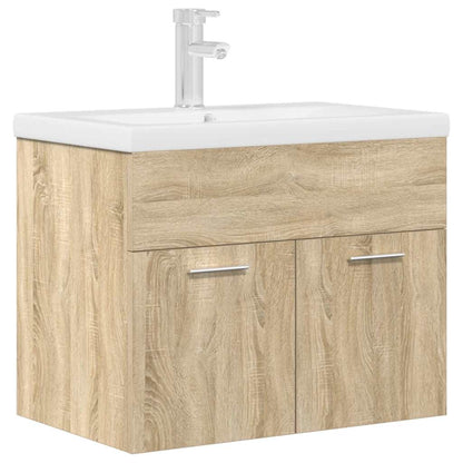 Waschbeckenunterschrank Einbaubecken Wasserhahn Sonoma-Eiche
