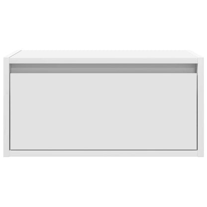 Wand-Nachttische mit LED-Leuchten 2 Stk. Weiß
