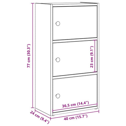 Bücherregal Braun Eichen-Optik 40x24x77 cm Holzwerkstoff