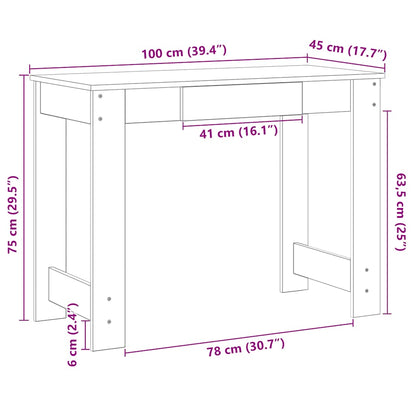 Schreibtisch Artisan-Eiche 100x45x75 cm Holzwerkstoff