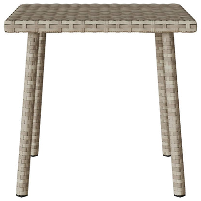 Garten-Couchtisch Rechteckig Hellgrau 40x40x37 cm Poly Rattan