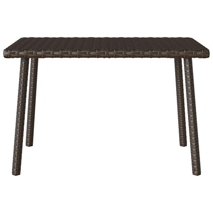 Garten-Couchtisch Rechteckig Braun 60x40x37 cm Poly Rattan