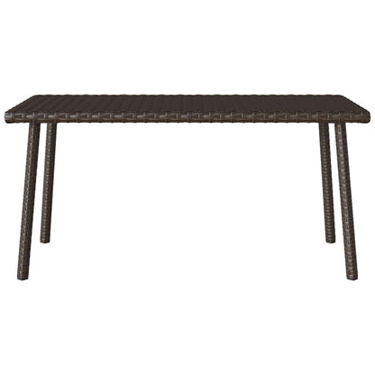 Garten-Couchtisch Rechteckig Braun 80x40x37 cm Poly Rattan