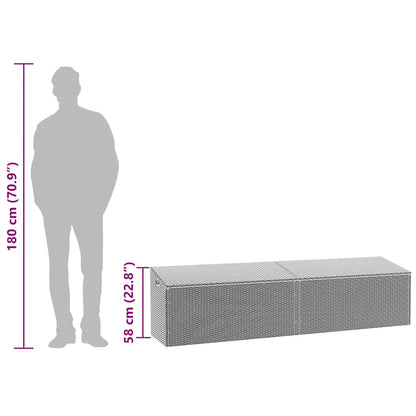 Garten-Auflagenbox Braun 220x50x58 cm Poly Rattan