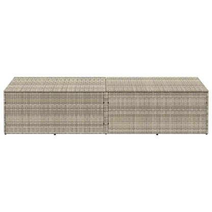 Garten-Auflagenbox Hellgrau 220x50x58 cm Poly Rattan