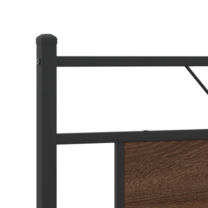 Metalseng uden madras brun eg look 183x213 cm