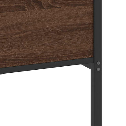 Metallbett ohne Matratze Braun Eichen-Optik 160x200 cm