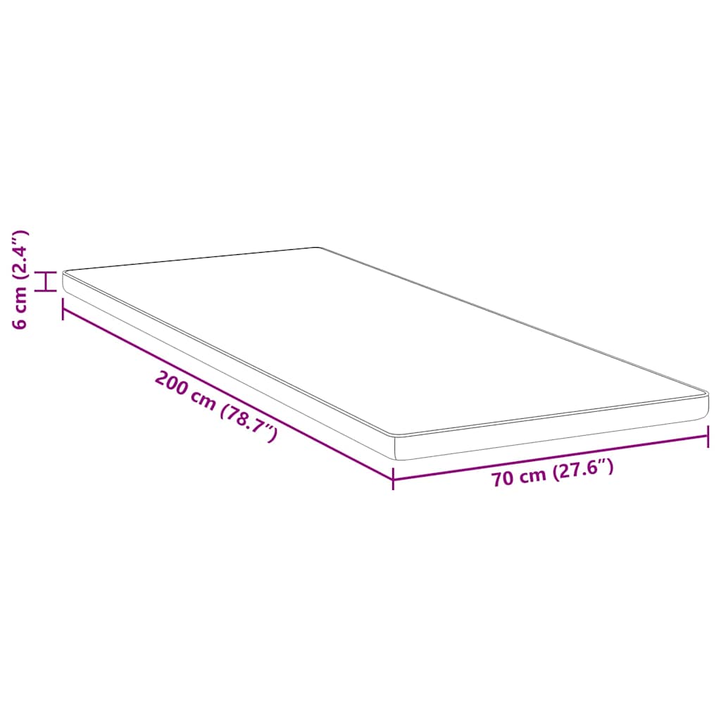 Matratzenpads Weiß und Blau 70 x 200 cm