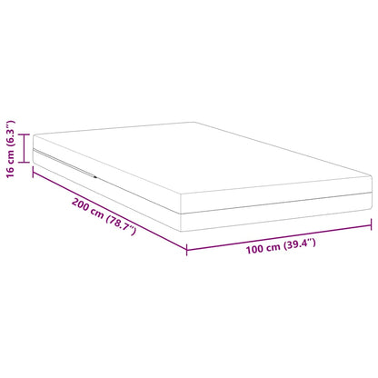 Matratze Weiß 100 x 200 cm der Schaum