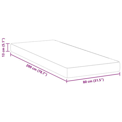 Matratze Weiß 80 x 200 cm der Schaum