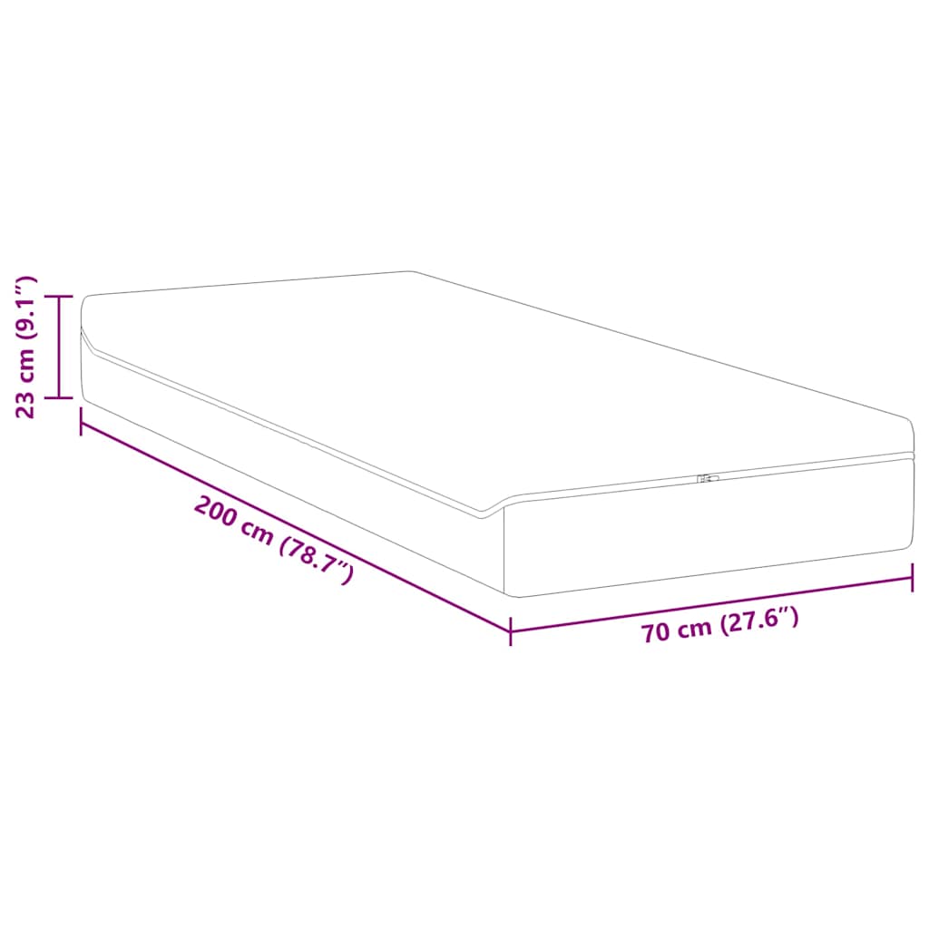 Matratze Weiß, Grau 70 x 200 cm der Schaum