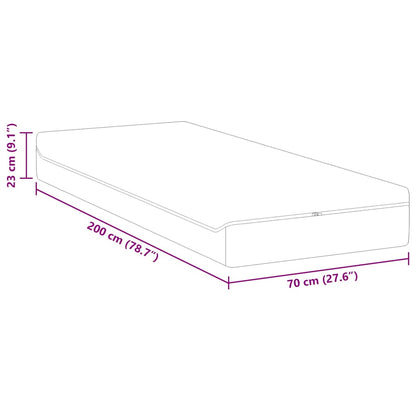 Matratze Weiß, Grau 70 x 200 cm der Schaum