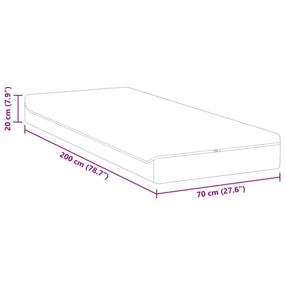 Matratze Weiß, Grau 70 x 200 cm der Schaum