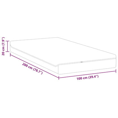 Matratze Weiß, Grau 100 x 200 cm der Schaum