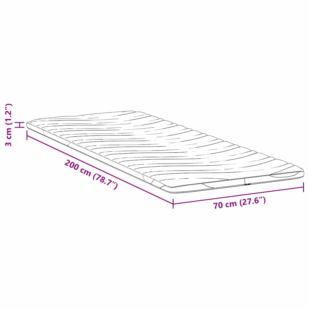 Matratzenpads Weiß 70 x 200 cm Nicht klebendes Polyester