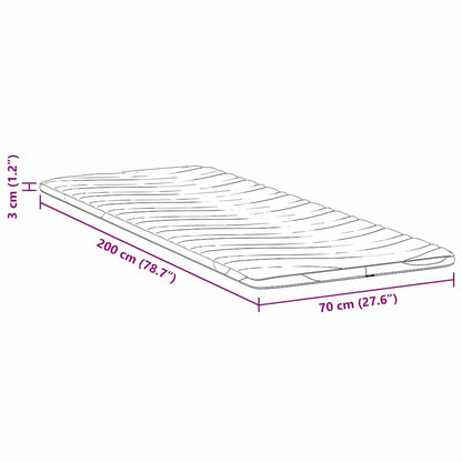 Matratzenpads Weiß 70 x 200 cm Nicht klebendes Polyester