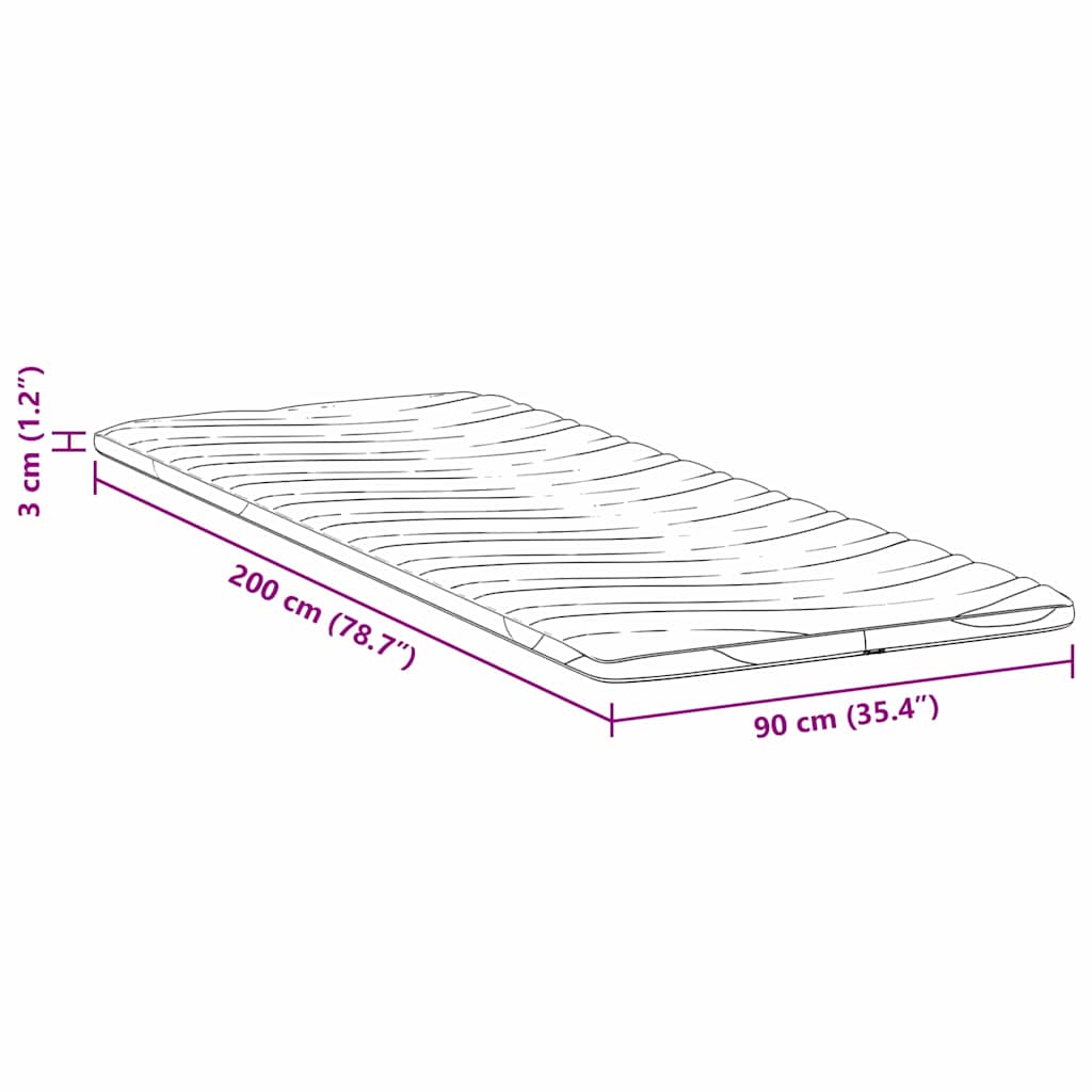 Matratzenpads Weiß 90 x 200 cm Nicht klebendes Polyester