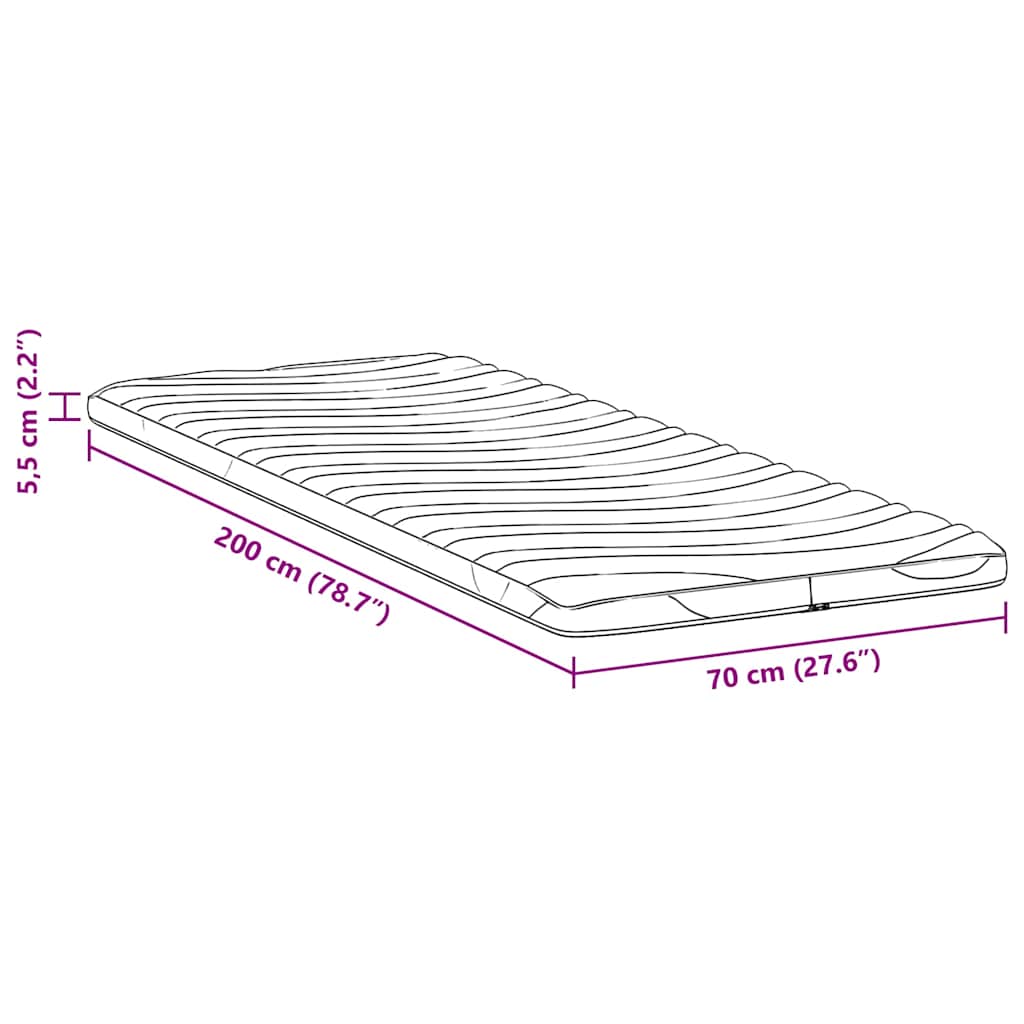 Matratzenpads Weiß 70 x 200 cm Nicht klebendes Polyester