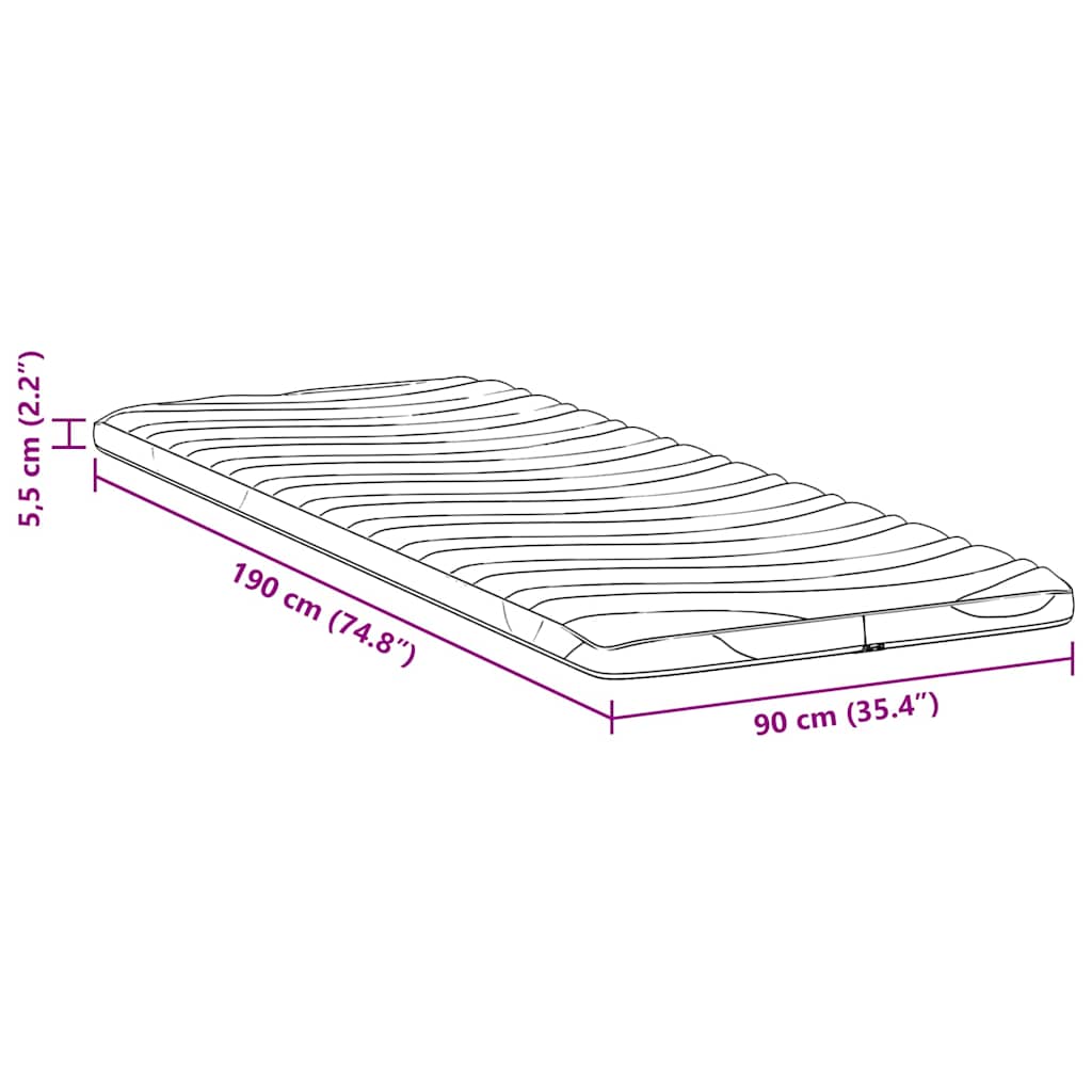 Matratzenpads Weiß 90 x 190 cm Nicht klebendes Polyester