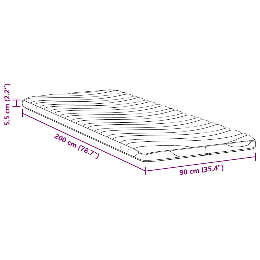 Matratzenpads Weiß 90 x 200 cm Nicht klebendes Polyester
