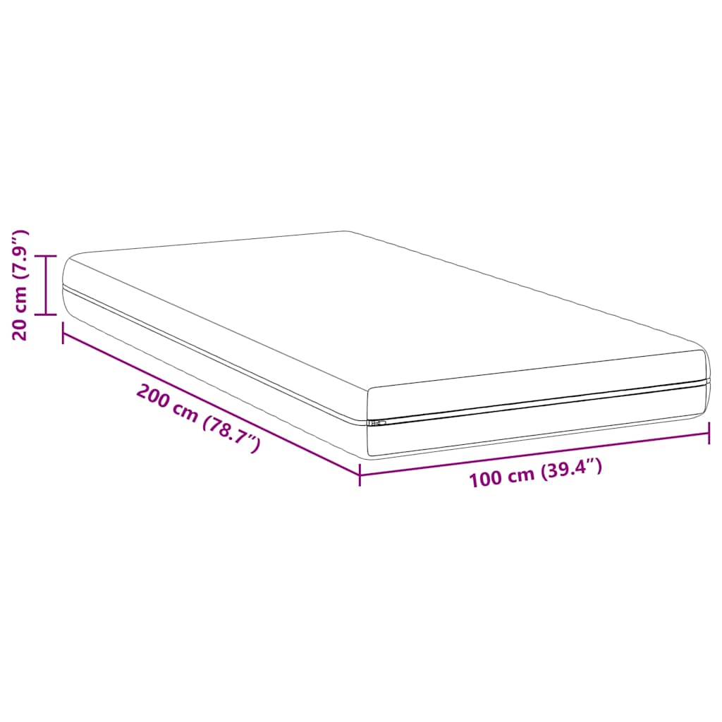 Matratze Weiß 100 x 200 cm Polyester