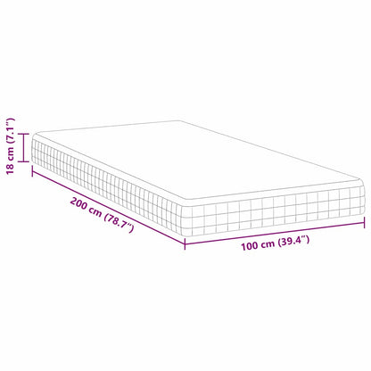 Matratze Weiß, Grau 100 x 200 cm Strickstoff
