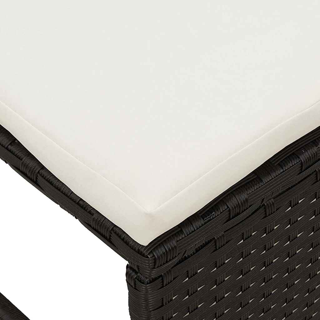 Garten-Sofa-Set 6 pcs Schwarz, Creme Poly-Rattan