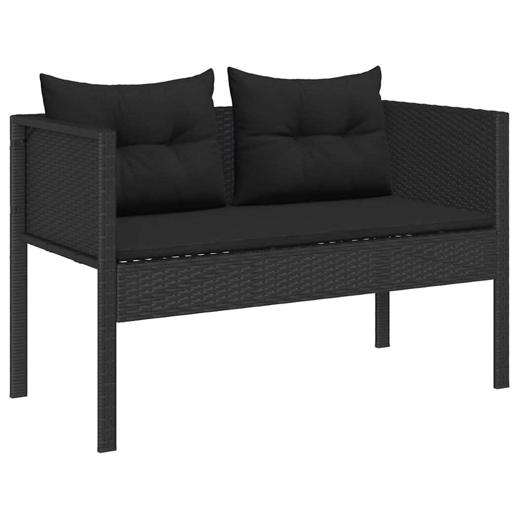 Garten-Sofa-Set 6 pcs Schwarz Poly-Rattan